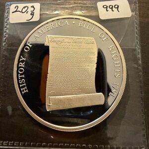 History of America Bill of Rights Silver Coin